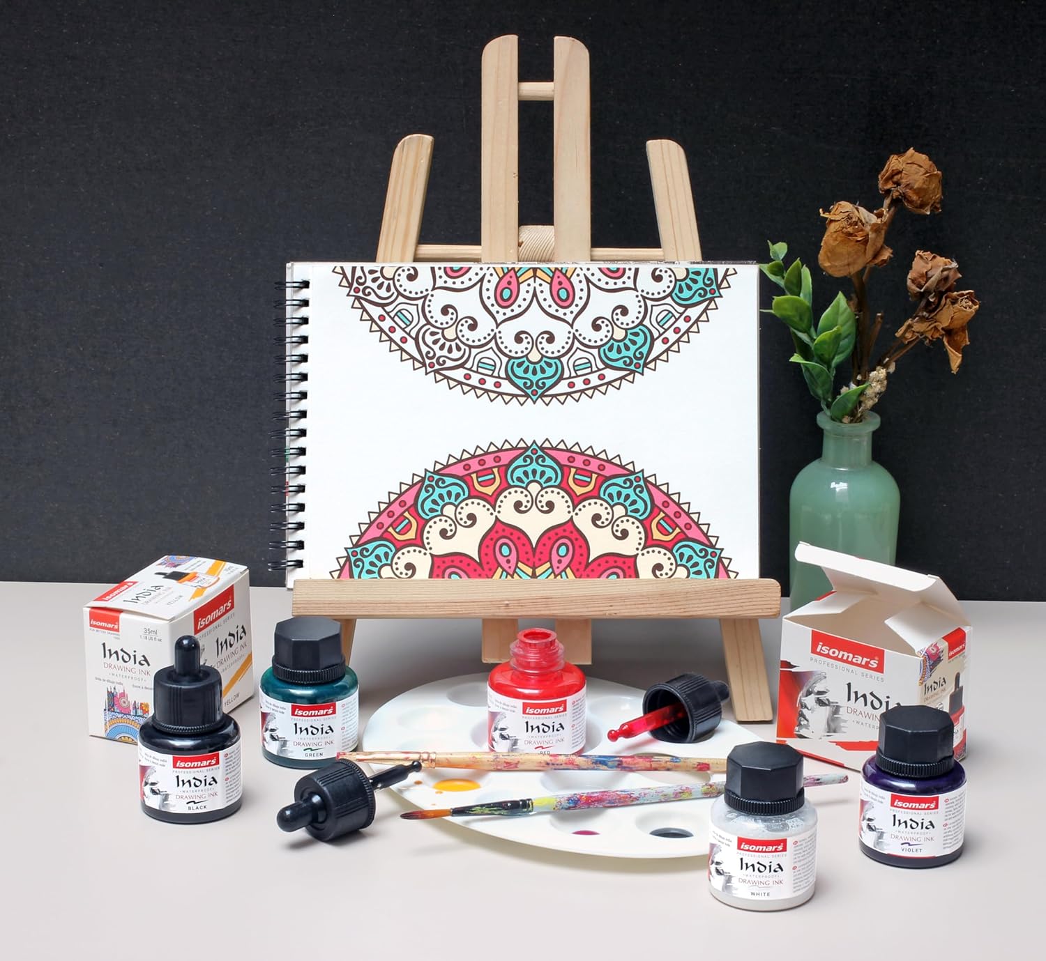 White Pigmented India Drawing Ink for Calligraphy Technical Drawing and Illustration
