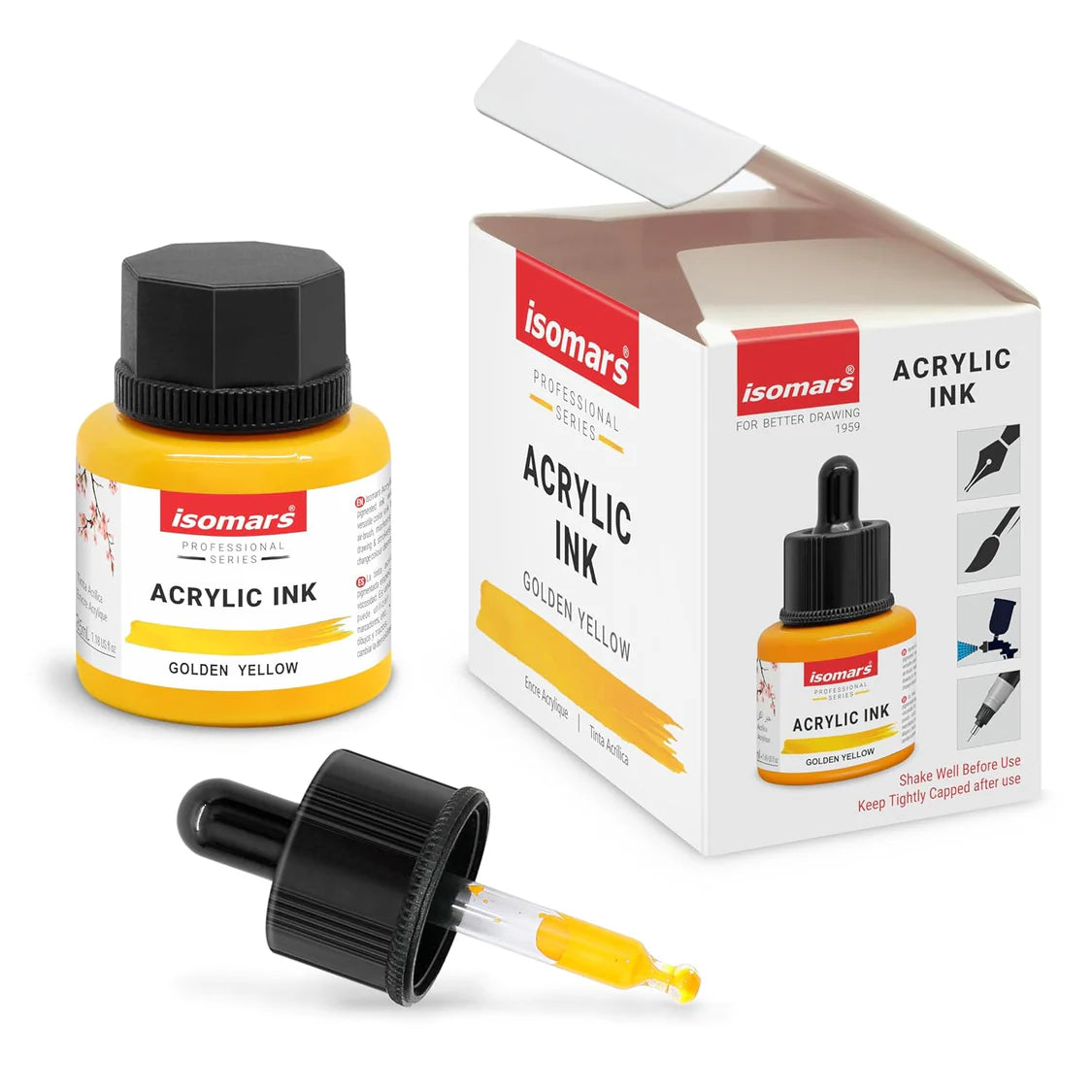 yellow acrylic ink 35ml waterproof