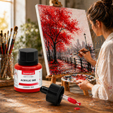 Acrylic Ink 35ml - Red – Waterproof, Fast-Drying, Rich Pigment – Ideal for Calligraphy, Drawing, Painting, and Mixed Media Art - Isomars