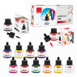 acrylic ink set of 12 colors with dropper