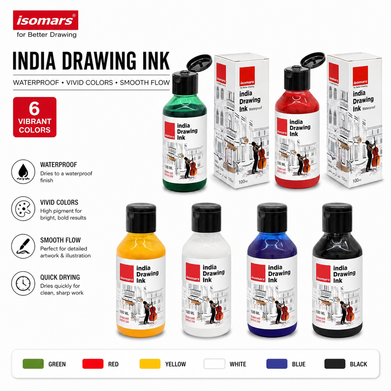 airbrush ink for artists set of 6
