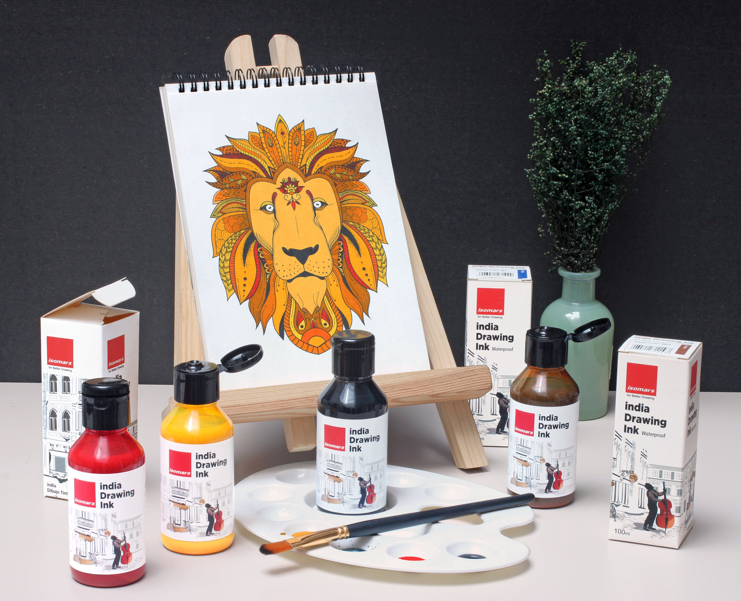 artist drawing ink for fabric canvas wood 3