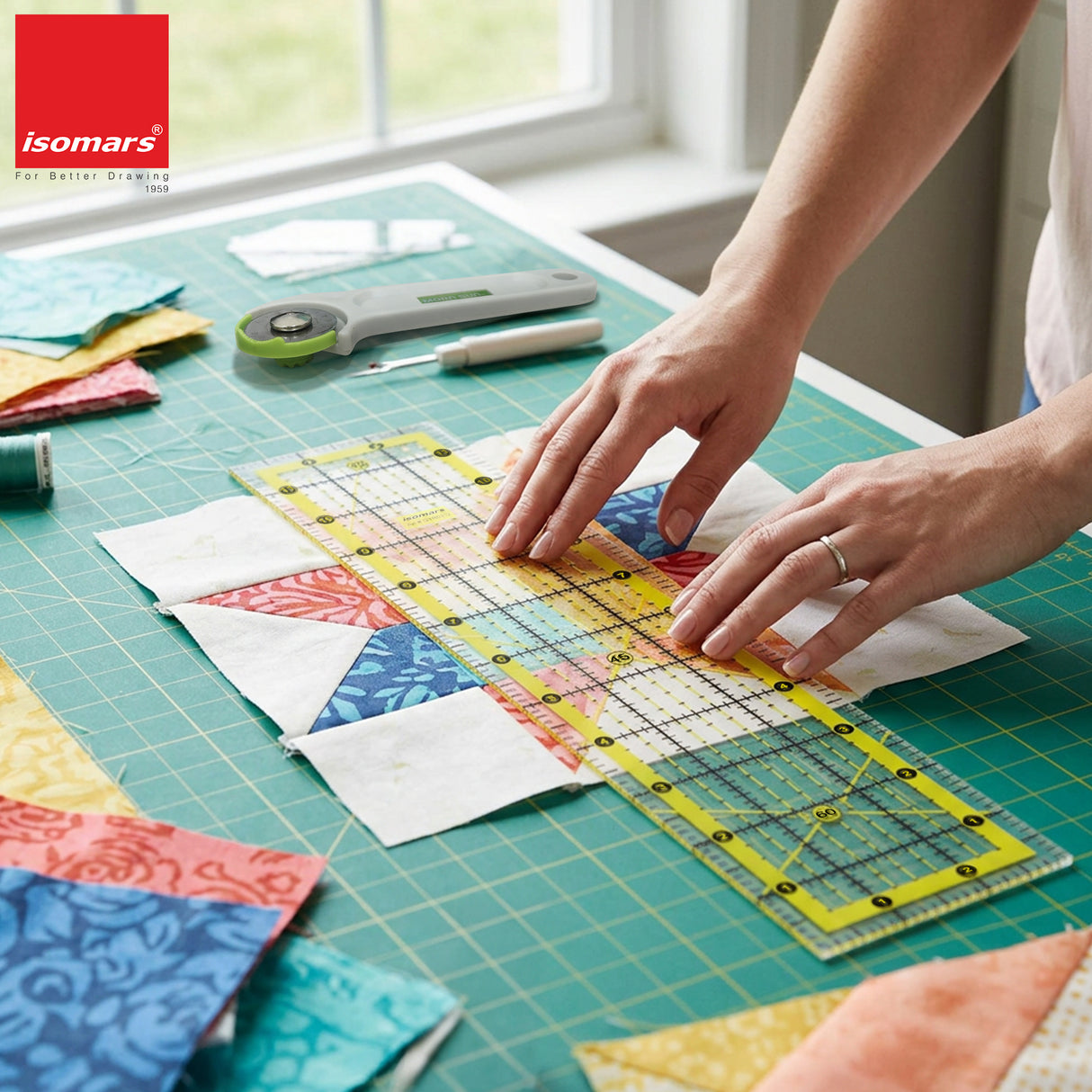 Isomars Quilting Ruler Set of 2 | 3" x 12" & 4.5" x 4.5"