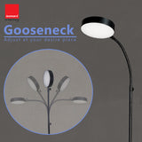 Isomars LED Study, Reading, Laptop, Computer,etc Desk Lamp with Clamp, Flexible Gooseneck, 3 Color Modes (Warm/Natural/Cool), Eye-Care Lighting (Black)
