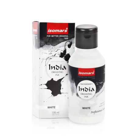 India Waterproof Drawing Ink - 100ML Fadeproof, Non-Toxic, Professional Art Supplies - Isomars