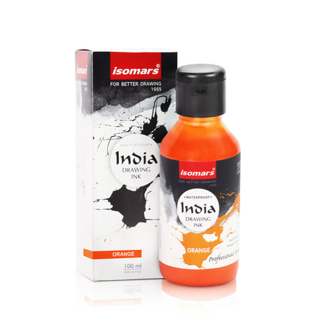 India Waterproof Drawing Ink - 100ML Fadeproof, Non-Toxic, Professional Art Supplies - Isomars