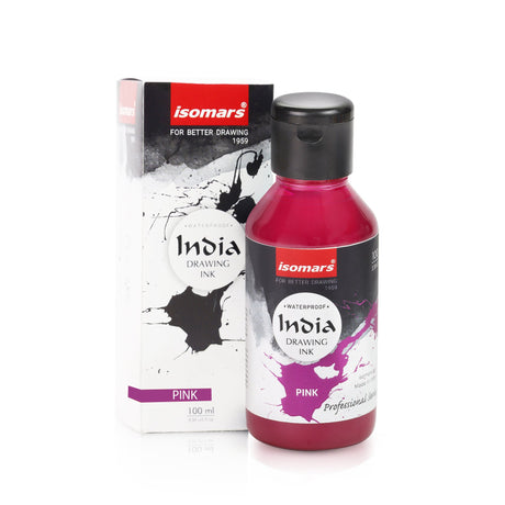 India Waterproof Drawing Ink - 100ML Fadeproof, Non-Toxic, Professional Art Supplies - Isomars