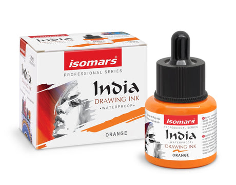 India Waterproof Drawing Ink 35ml | Permanent Lightfast Artist Ink for Illustration, Calligraphy, Airbrush & Fine Art (Multi Colors) - Isomars