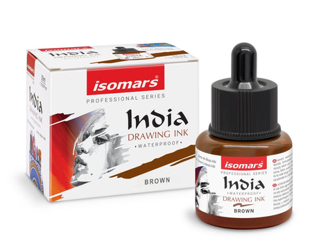 India Waterproof Drawing Ink 35ml | Permanent Lightfast Artist Ink for Illustration, Calligraphy, Airbrush & Fine Art (Multi Colors) - Isomars
