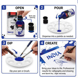 India Waterproof Drawing Ink Blue 100ml | Permanent Lightfast Artist Ink for Calligraphy, Airbrush, Illustration & Fabric Painting - Isomars