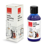 India Waterproof Drawing Ink Blue 100ml | Permanent Lightfast Artist Ink for Calligraphy, Airbrush, Illustration & Fabric Painting - Isomars