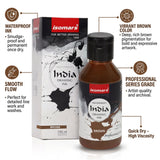 India Waterproof Drawing Ink Brown 100ml | Permanent Lightfast Artist Ink for Calligraphy, Airbrush, Illustration & Fabric Painting - Isomars