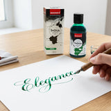 India Waterproof Drawing Ink Green 100ml | Permanent Lightfast Artist Ink for Calligraphy, Airbrush, Illustration & Fabric Painting - Isomars
