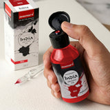 India Waterproof Drawing Ink Red 100ml | Permanent Lightfast Artist Ink for Calligraphy, Airbrush, Illustration & Fabric Painting - Isomars
