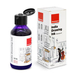 India Waterproof Drawing Ink Voilet 100ml | Permanent Lightfast Artist Ink for Calligraphy, Airbrush, Illustration & Fabric Painting - Isomars