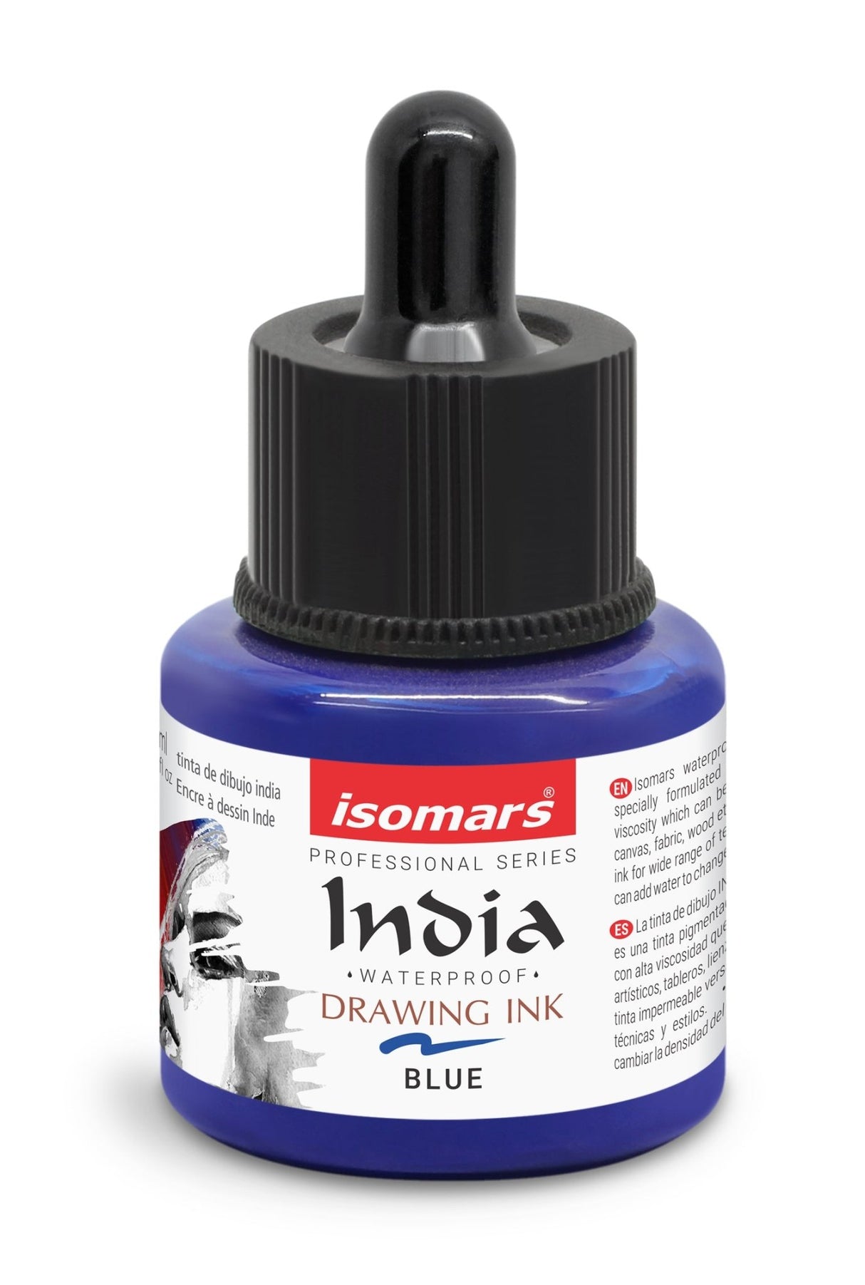 India Waterproof Drawing Ink with Dropper - 35ml - Isomars