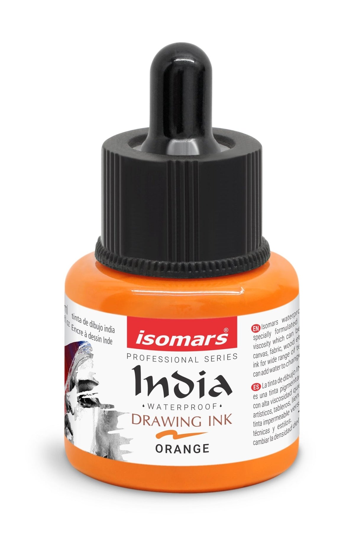India Waterproof Drawing Ink with Dropper - 35ml - Isomars