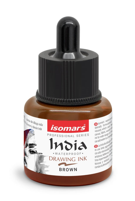 India Waterproof Drawing Ink with Dropper - 35ml - Isomars