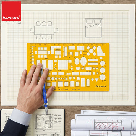 Isomars 1:100 Scale Architectural Drawing Template – Art 1878 - Isomars