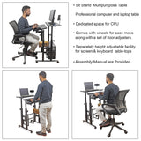Isomars 24"/61cm Wide Made In India Desktop & Laptop Multipurpose Adjustable Table & Computer Workstation - Useful for Using Gadgets Like Desktop, Laptop etc (Black) - Isomars