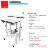 Isomars 24"/61cm Wide Made In India Desktop & Laptop Multipurpose Adjustable Table & Computer Workstation - Useful for Using Gadgets Like Desktop, Laptop, Tab/iPad etc (White) - Isomars
