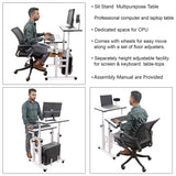 Isomars 24"/61cm Wide Made In India Desktop & Laptop Multipurpose Adjustable Table & Computer Workstation - Useful for Using Gadgets Like Desktop, Laptop, Tab/iPad etc (White) - Isomars