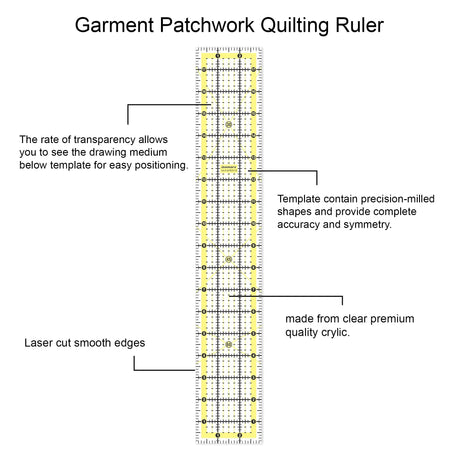 Isomars 3 x 18 Inch Acrylic Quilting Ruler for Sewing & Patchwork - Isomars