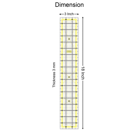 Isomars 3 x 18 Inch Acrylic Quilting Ruler for Sewing & Patchwork - Isomars