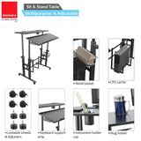 Isomars 36"/92Cm Wide Made In India Desktop & Laptop Adjustable Table & Computer Workstation - Useful For Using Gadgets Like Desktop, Laptop, Tab/Ipad, Mobile Phone Etc (Black) - Engineered Wood - Isomars