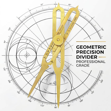 Isomars 6" Brass Proportional Divider with Storage Pouch for scaling, measuring, drawing, painting - Isomars