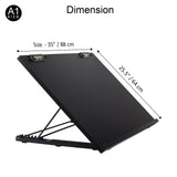 Isomars A1 Drawing Board 25.5 x 35" | Adjustable Angle – Black - Isomars