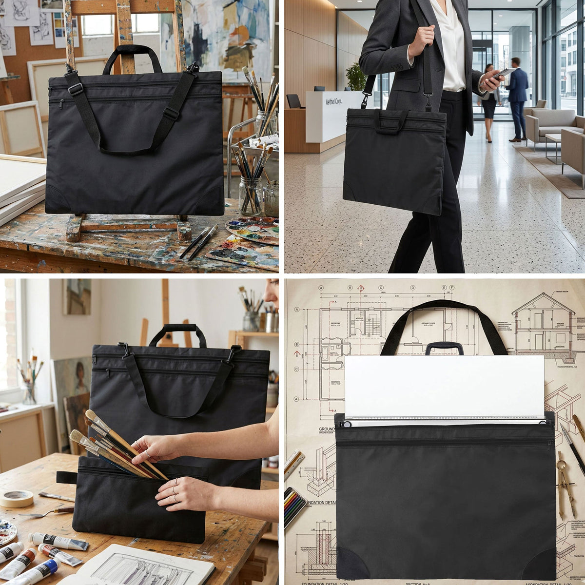 Isomars A2 Art Carry Bag with Tool Pouch | Drawing Portfolio Bag - Isomars