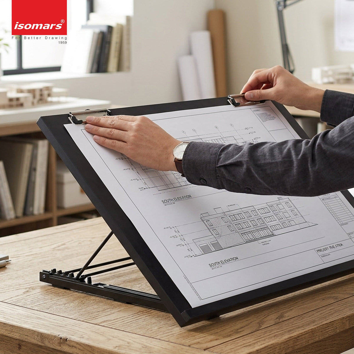 Isomars A2 Drawing Board 25.5 x 18.5" | Adjustable Angle – Black - Isomars