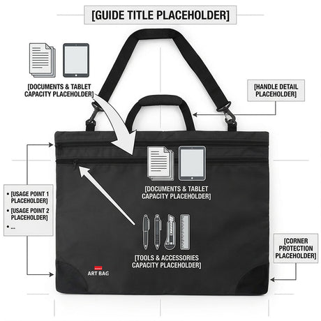Isomars A3 Art Portfolio Bag with Tool Pouch | Size: 40 x 50 cm / 15.7 x 19.6 inch - Isomars