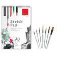 Isomars A3 Sketch Pad with Paint Brush Set of 7 | Premium Drawing & Sketching Kit for Artists - Isomars