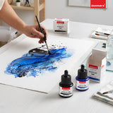 Isomars Acrylic Ink Black & Blue Combo, 35ml Each with Dropper - Isomars