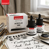 Isomars Acrylic Ink Black Set of 2, 35ml Each with Dropper - Isomars