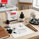 Isomars Acrylic Ink Black Set of 2, 35ml Each with Dropper - Isomars