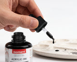 Isomars Acrylic Ink Set of 3: Deep Black, Titanium White, Brown - Isomars