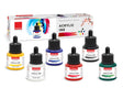 Isomars Acrylic Ink Set of 6 Colors, 35 ml Each, Waterproof Fast Dry - Isomars
