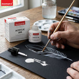 Isomars Acrylic Ink White 35ml with Dropper for Art & Drawing - Isomars