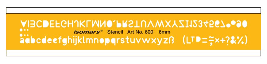 Isomars Alphabet Numbers Lettering Template Stencil - 6mm - Isomars