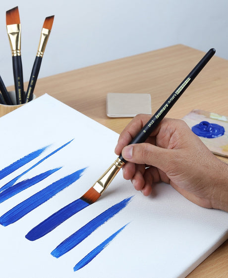 Isomars Angular Paint Brush Set Artist Brushes for Acrylic & Watercolor - Isomars