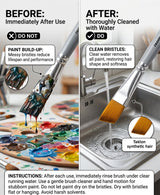 Isomars Angular Paint Brush Set of 4, Sizes 2, 4, 6, 8 - Isomars