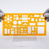 Isomars Architect Furniture Template Scale 1:50 | Professional Interior Design & Furniture Layout Drafting Stencil | Transparent Drawing Template for Architects, Interior Designers, Engineers & Students - Isomars