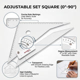 Isomars Architect Kit Combo - Drafting Board-A2 with Cutting Mat-A3, Adjustable, Triangular Scale, French Curve, Erasing Shield and Oval Template | Ideal For Students & Professionals - Isomars