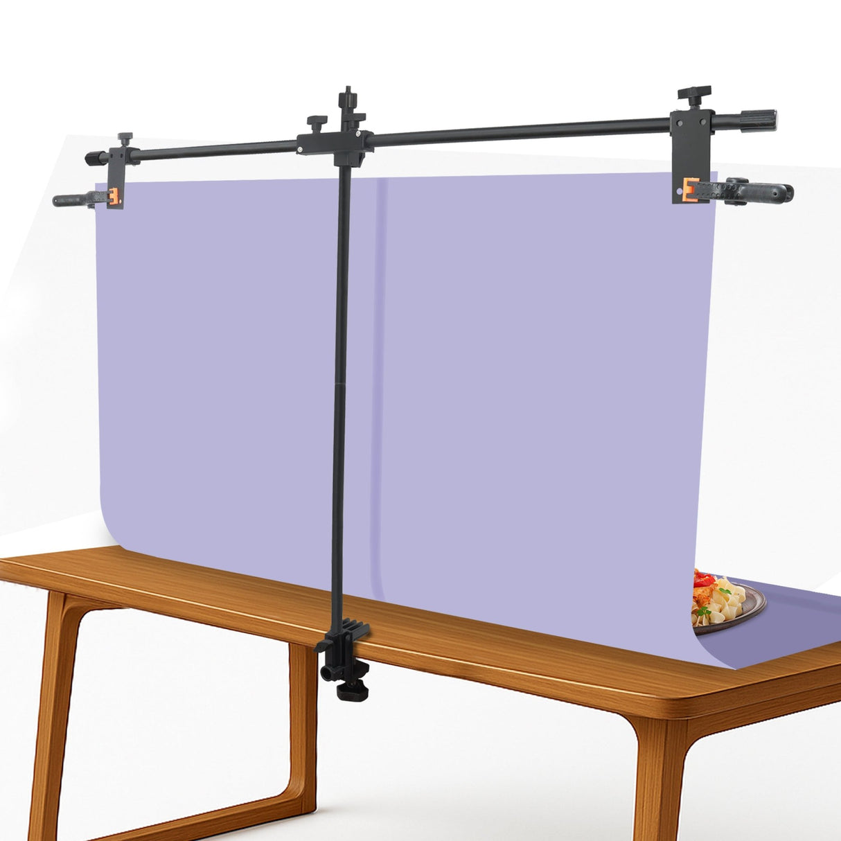 ISOMARS Backdrop Stand, Background Sheet Holder Stand, T-Shape Backdrop Stand, 33 inches Height & 41 inches Length, Table Holding C clamp, Adjustable Height and Backdrop, Phtography Stand - Isomars