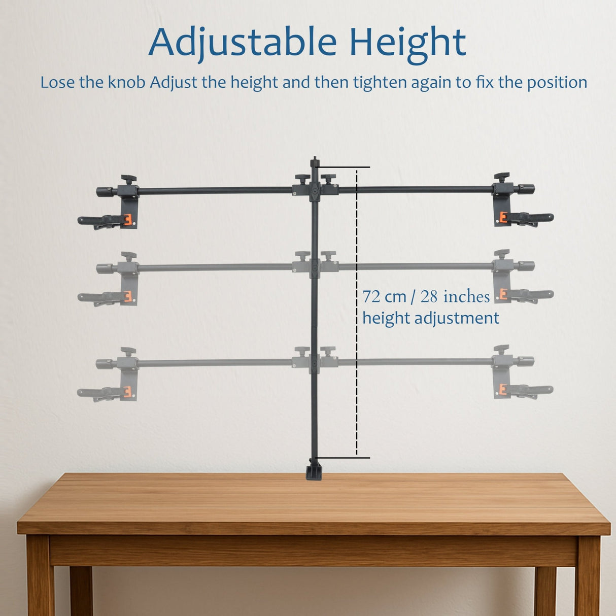 ISOMARS Backdrop Stand, Background Sheet Holder Stand, T-Shape Backdrop Stand, 33 inches Height & 41 inches Length, Table Holding C clamp, Adjustable Height and Backdrop, Phtography Stand - Isomars