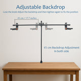 ISOMARS Backdrop Stand, Background Sheet Holder Stand, T-Shape Backdrop Stand, 33 inches Height & 41 inches Length, Table Holding C clamp, Adjustable Height and Backdrop, Phtography Stand - Isomars