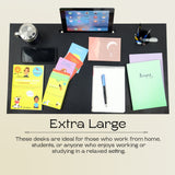 Isomars Bed Desk/Floor Desk Laptop Study Table for Work from Home, Online Classes, Card Games and Kid's Activities (Black - Extra Large) - Isomars
